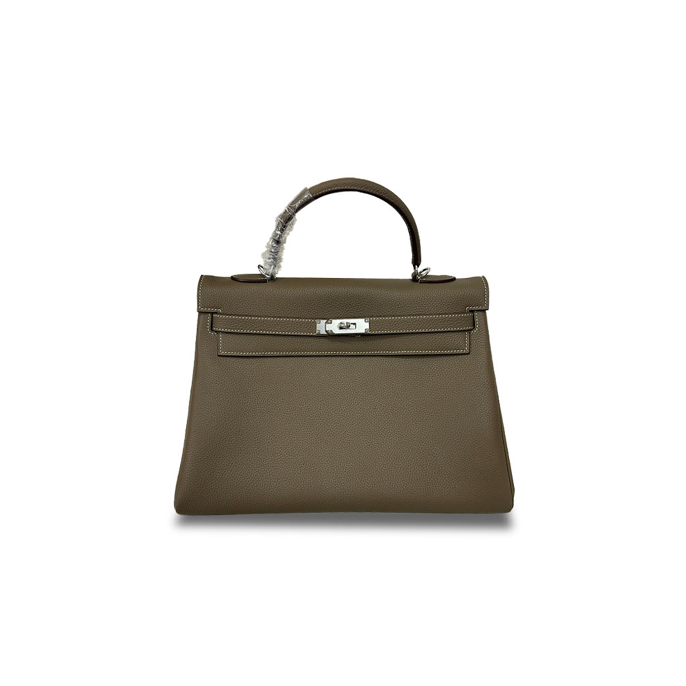 HERMÈS MASTER KELLY 28 ELEPHANT GRAY SILVER BUCKLE (28*22*10cm) 